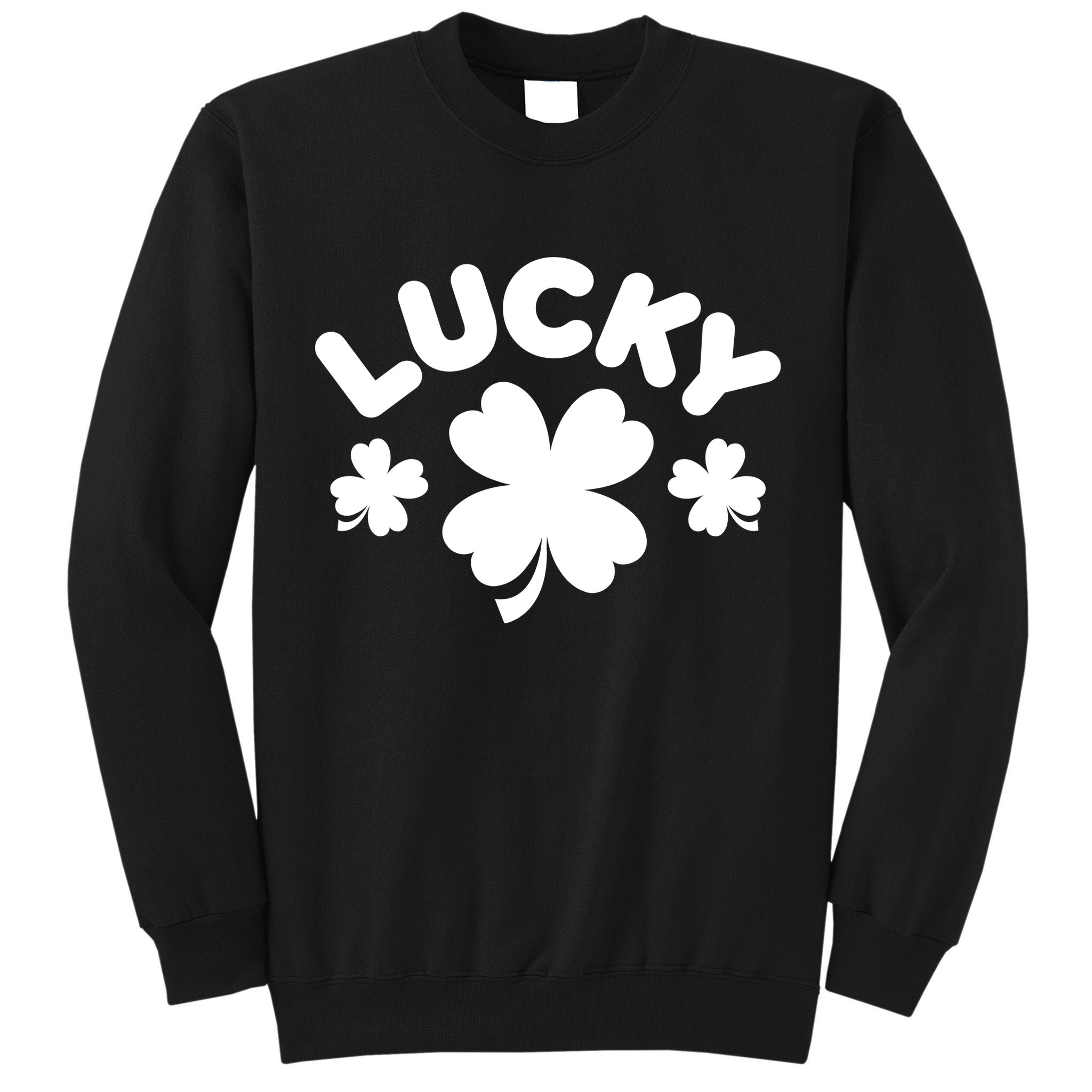 Lucky St Patricks Day Clover Festive Tall Sweatshirt