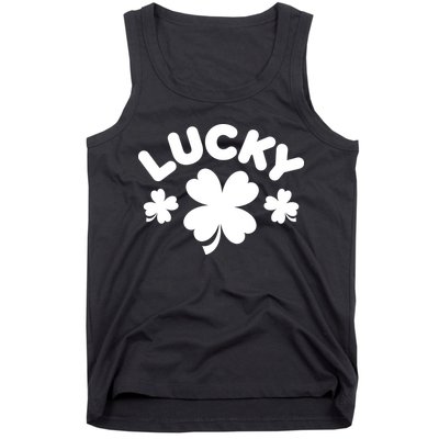 Lucky St Patricks Day Clover Festive Tank Top