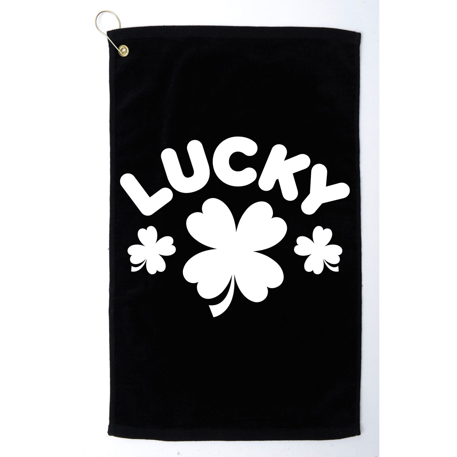 Lucky St Patricks Day Clover Festive Golf Towel