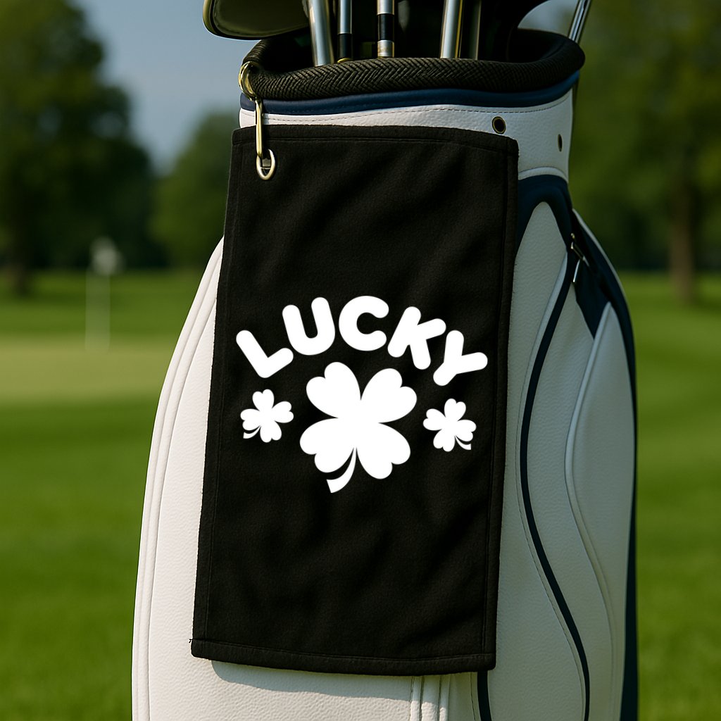 Lucky St Patricks Day Clover Festive Golf Towel