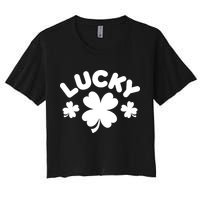 Lucky St Patricks Day Clover Festive Women's Crop Top Tee