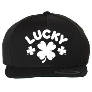 Lucky St Patricks Day Clover Festive Wool Snapback Cap