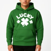 Lucky St Patricks Day Clover Festive Hoodie