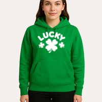Lucky St Patricks Day Clover Festive Hoodie