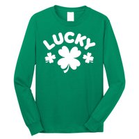 Lucky St Patricks Day Clover Festive Long Sleeve Shirt