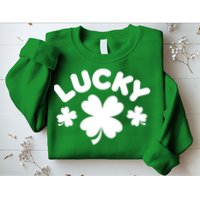 Lucky St Patricks Day Clover Festive Sweatshirt