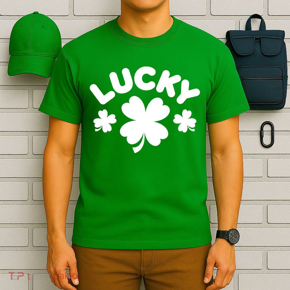 Lucky St Patricks Day Clover Festive T-Shirt