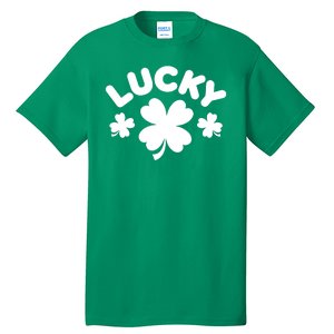 Lucky St Patricks Day Clover Festive Tall T-Shirt