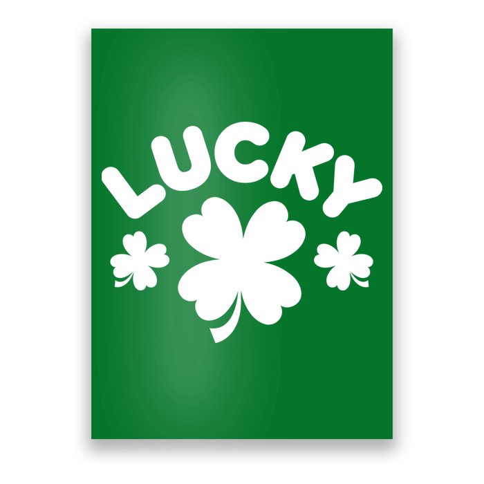 Lucky St Patricks Day Clover Festive Poster