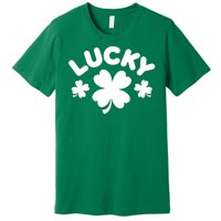 Lucky St Patricks Day Clover Festive Premium T-Shirt