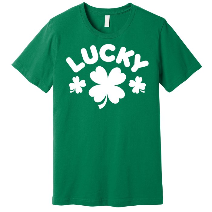 Lucky St Patricks Day Clover Festive Premium T-Shirt