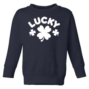 Lucky St Patricks Day Clover Festive Toddler Sweatshirt