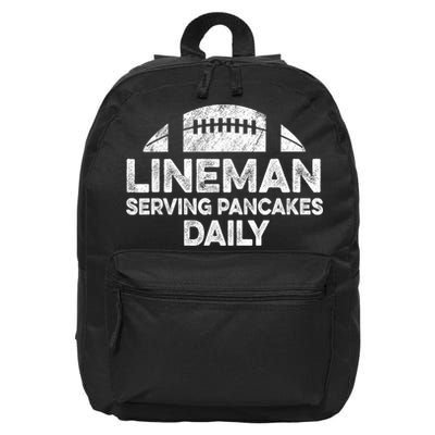 Lineman Serving Pancakes Daily Football Offensive Lineman 16 in Basic Backpack