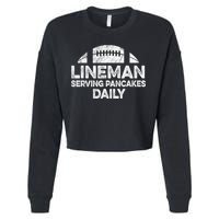 Lineman Serving Pancakes Daily Football Offensive Lineman Cropped Pullover Crew