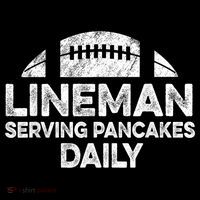 Lineman Serving Pancakes Daily Football Offensive Lineman Womens T-Shirt