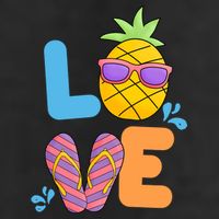 Love Summer Pineapple Cute 7 Panel Mesh Trucker Snapback Hat