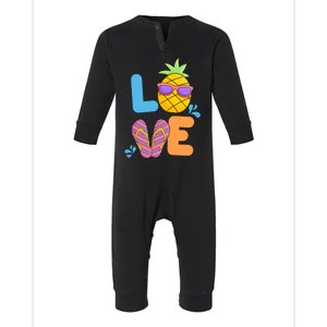 Love Summer Pineapple Cute Infant Fleece One Piece