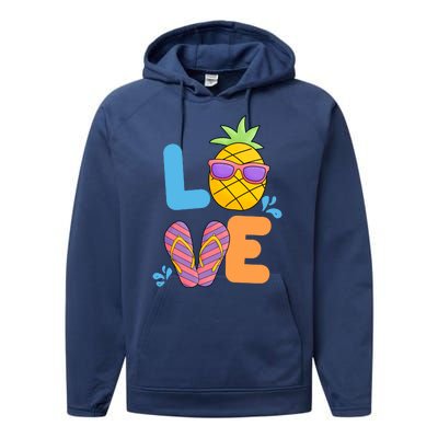 Love Summer Pineapple Cute Performance Fleece Hoodie