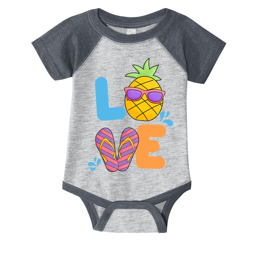 Love Summer Pineapple Cute Infant Baby Jersey Bodysuit