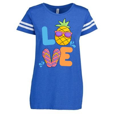 Love Summer Pineapple Cute Enza Ladies Jersey Football T-Shirt