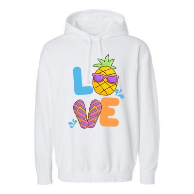 Love Summer Pineapple Cute Garment-Dyed Fleece Hoodie