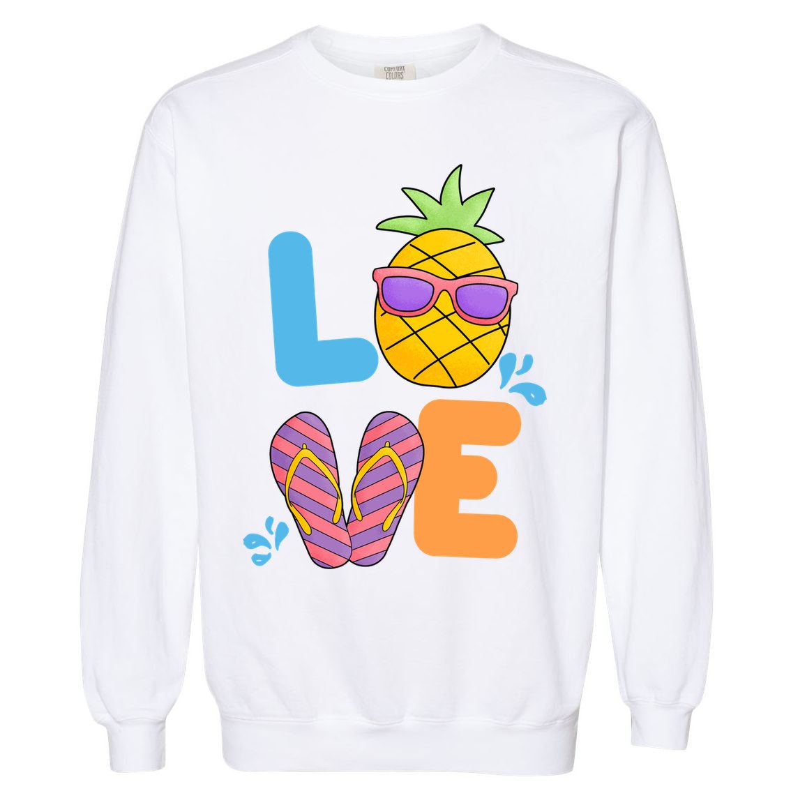 Love Summer Pineapple Cute Garment-Dyed Sweatshirt