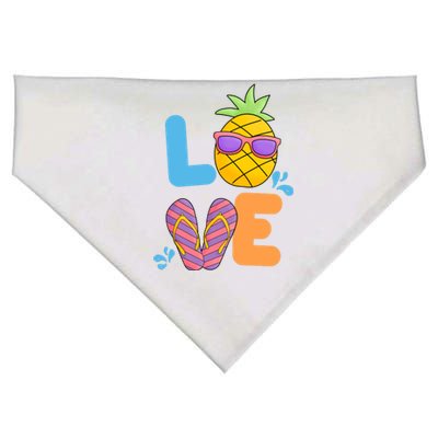 Love Summer Pineapple Cute USA-Made Doggie Bandana