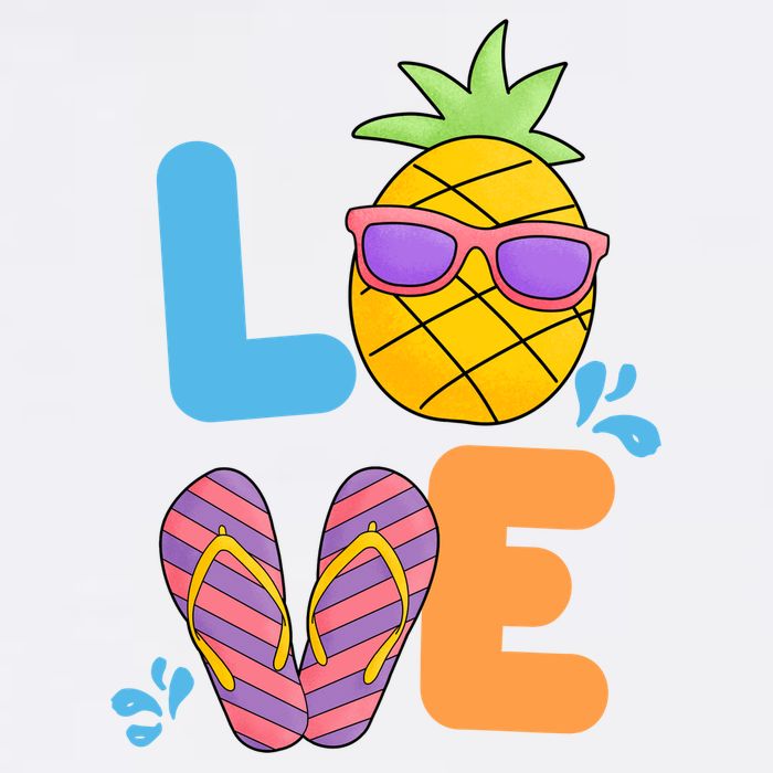 Love Summer Pineapple Cute Button
