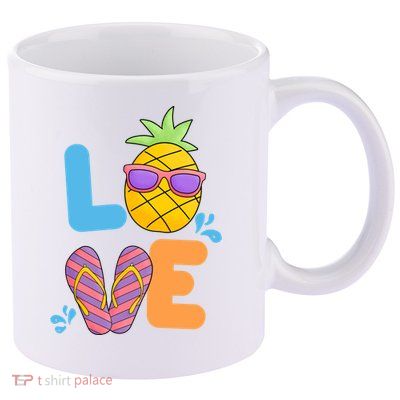 Love Summer Pineapple Cute 11oz C Handle Ceramic Mug