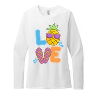 Love Summer Pineapple Cute Womens CVC Long Sleeve Shirt