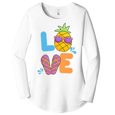 Love Summer Pineapple Cute Women's Perfect Tri Tunic Long Sleeve Shirt