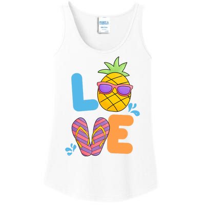 Love Summer Pineapple Cute Ladies Essential Tank