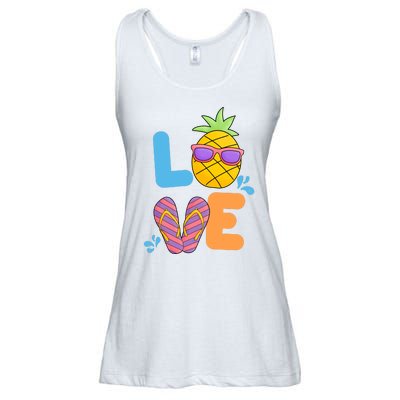 Love Summer Pineapple Cute Ladies Essential Flowy Tank