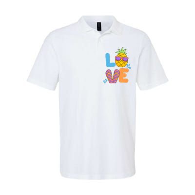 Love Summer Pineapple Cute Softstyle Adult Sport Polo