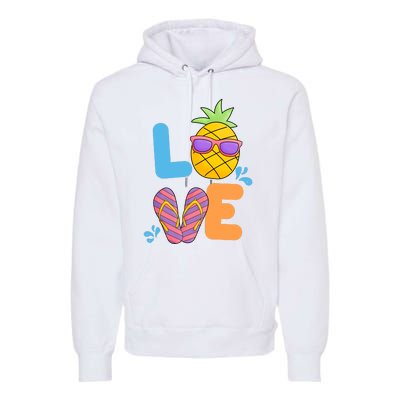 Love Summer Pineapple Cute Premium Hoodie