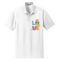 Love Summer Pineapple Cute Dry Zone Grid Polo