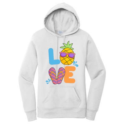 Love Summer Pineapple Cute Women's Pullover Hoodie