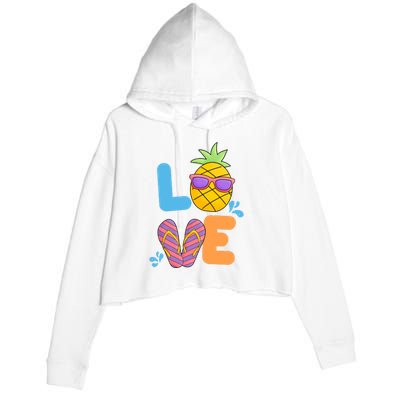 Love Summer Pineapple Cute Crop Fleece Hoodie