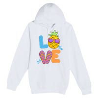 Love Summer Pineapple Cute Premium Pullover Hoodie