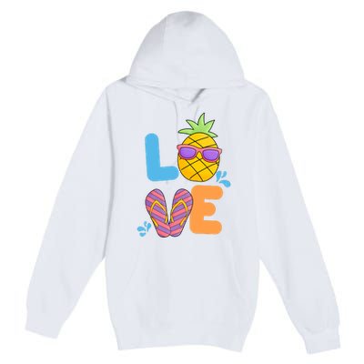 Love Summer Pineapple Cute Premium Pullover Hoodie