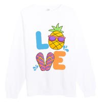 Love Summer Pineapple Cute Premium Crewneck Sweatshirt