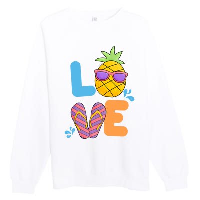 Love Summer Pineapple Cute Premium Crewneck Sweatshirt