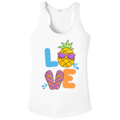 Love Summer Pineapple Cute Ladies PosiCharge Competitor Racerback Tank