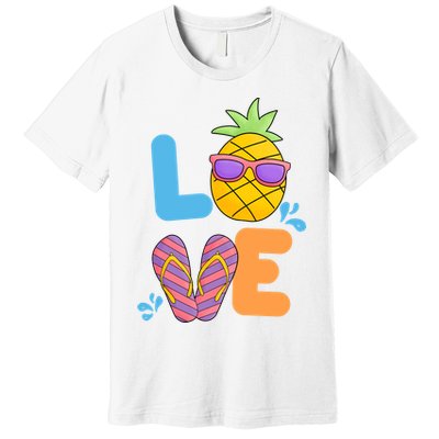 Love Summer Pineapple Cute Premium T-Shirt