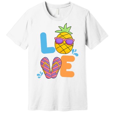 Love Summer Pineapple Cute Premium T-Shirt