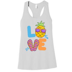 Love Summer Pineapple Cute Women's Racerback Tank