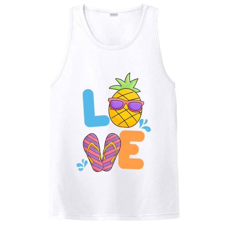 Love Summer Pineapple Cute PosiCharge Competitor Tank