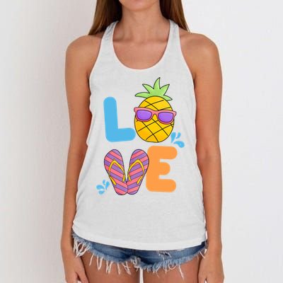 Love Summer Pineapple Cute Women's Knotted Racerback Tank