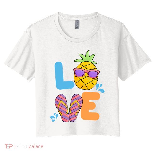 Love Summer Pineapple Cute Crop Top