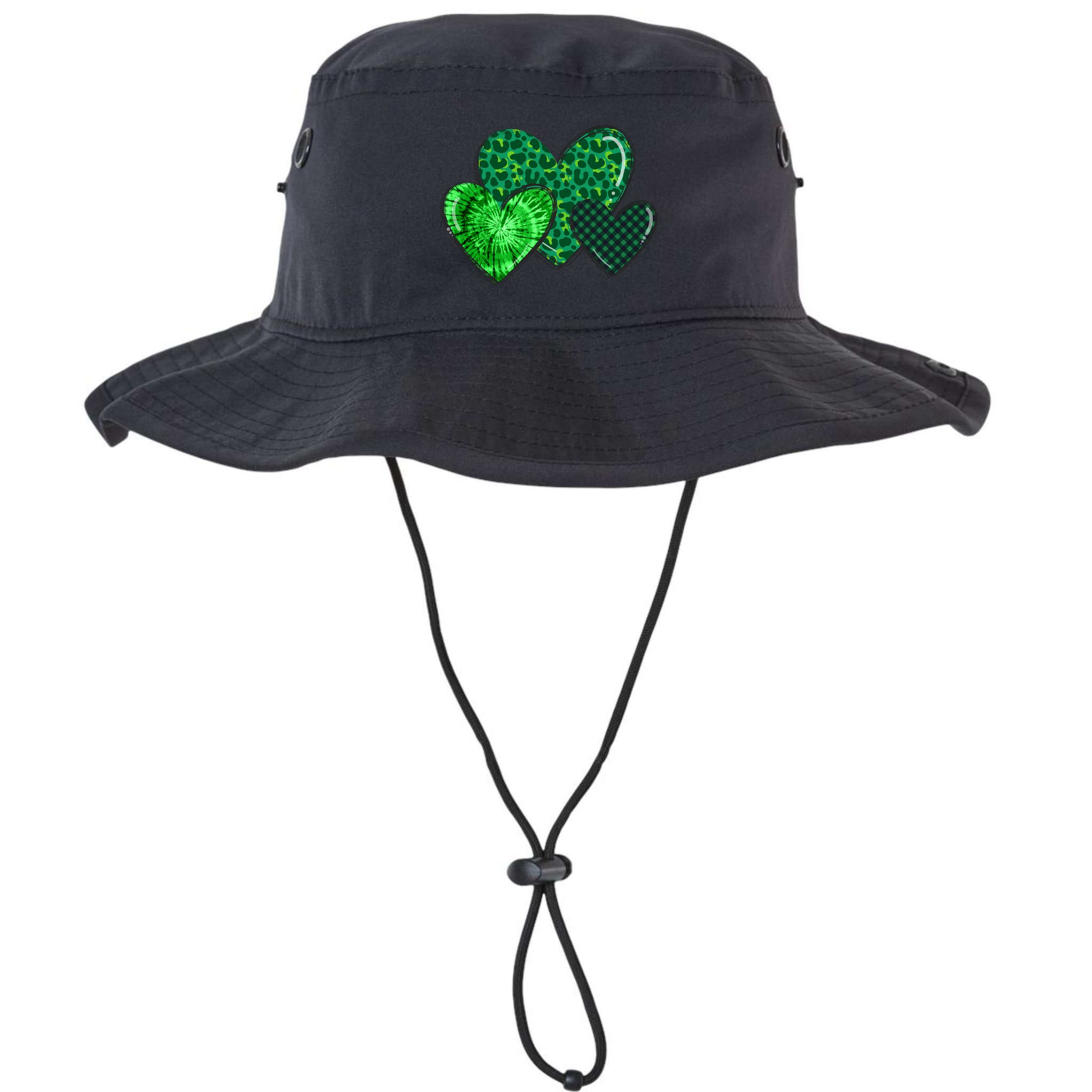 Love St Pattys Day Clover Leaf Hearts Bucket Hat